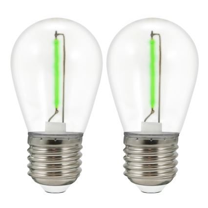 CONJUNTO 2x Lâmpada LED PARTY E27/0,3W/36V verde