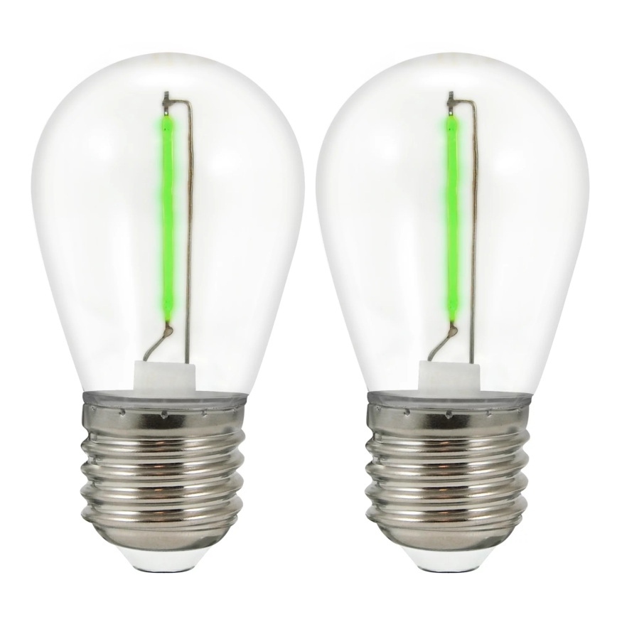 CONJUNTO 2x Lâmpada LED PARTY E27/0,3W/36V verde