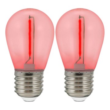 CONJUNTO 2x Lâmpada LED PARTY E27/0,3W/36V vermelho