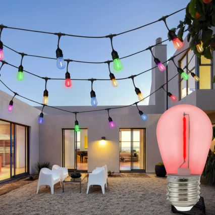CONJUNTO 2x Lâmpada LED PARTY E27/0,3W/36V vermelho