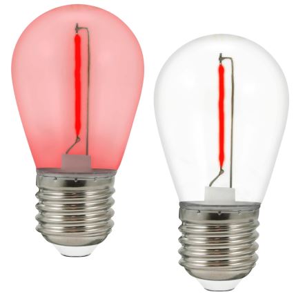 CONJUNTO 2x Lâmpada LED PARTY E27/0,3W/36V vermelho