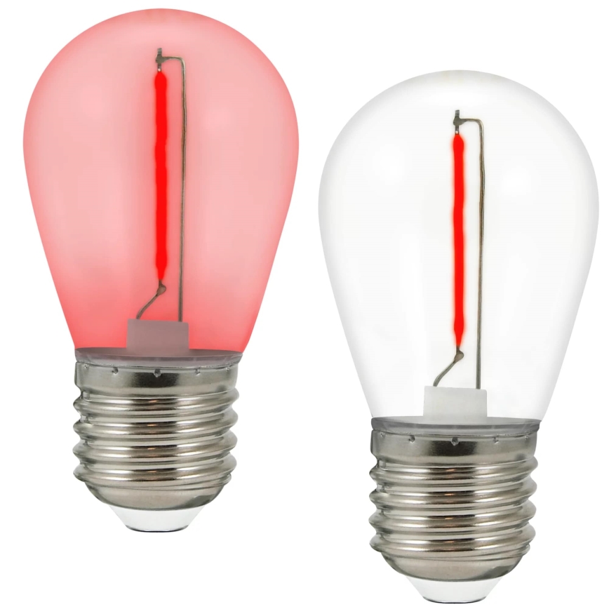 CONJUNTO 2x Lâmpada LED PARTY E27/0,3W/36V vermelho
