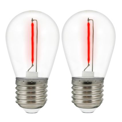 CONJUNTO 2x Lâmpada LED PARTY E27/0,3W/36V vermelho