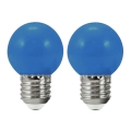 CONJUNTO 2x Lâmpada LED PARTY E27/0,5W/36V azul