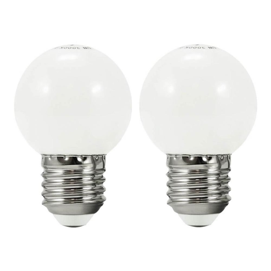 CONJUNTO 2x Lâmpada LED PARTY E27/0,5W/36V branca