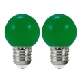 CONJUNTO 2x Lâmpada LED PARTY E27/0,5W/36V verde