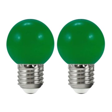 CONJUNTO 2x Lâmpada LED PARTY E27/0,5W/36V verde