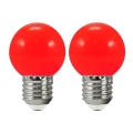 CONJUNTO 2x Lâmpada LED PARTY E27/0,5W/36V vermelha