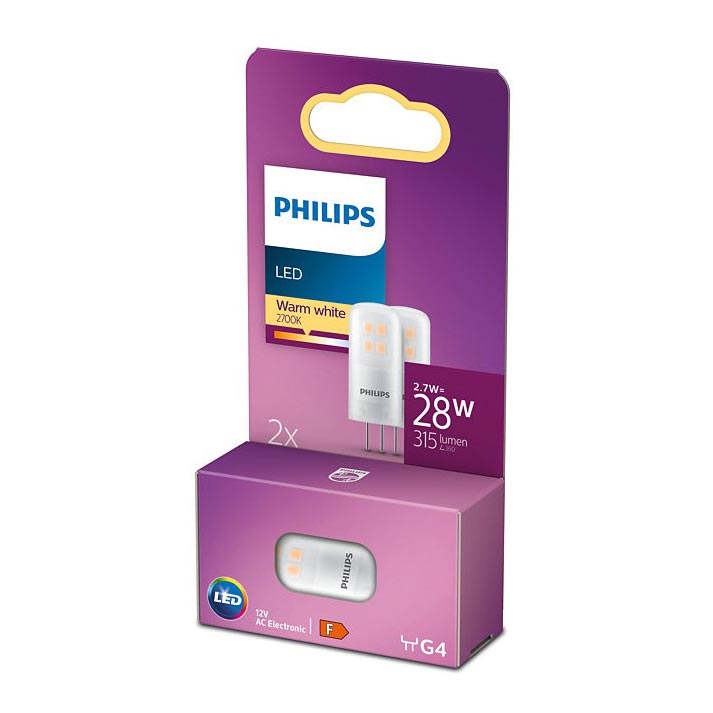 CONJUNTO 2x Lâmpada LED Philips G4/2,7W/12V 2700K