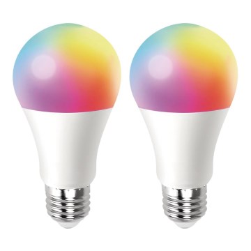 CONJUNTO 2x Lâmpada LED RGBW com regulação MESH Inteligente G45 E14/4,5W/230V 2700-6500K + comando - Aigostar