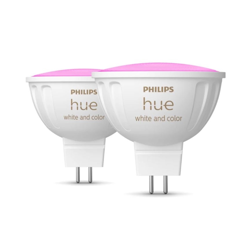CONJUNTO 2x Lâmpada LED RGBW com regulação Philips Hue White And Color Ambiance GU5,3/MR16/6,3W/12V 2000-6500K