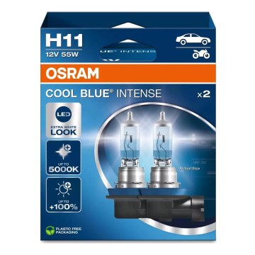 CONJUNTO 2x Lâmpadas de carro COOL AZUL H11 PGJ19-2/55W/12V 5000K - Osram