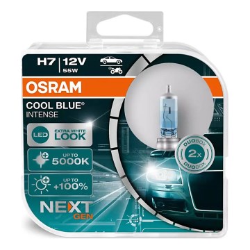 CONJUNTO 2x Lâmpadas de carro COOL AZUL H7 PX26d/55W/12V 5000K - Osram
