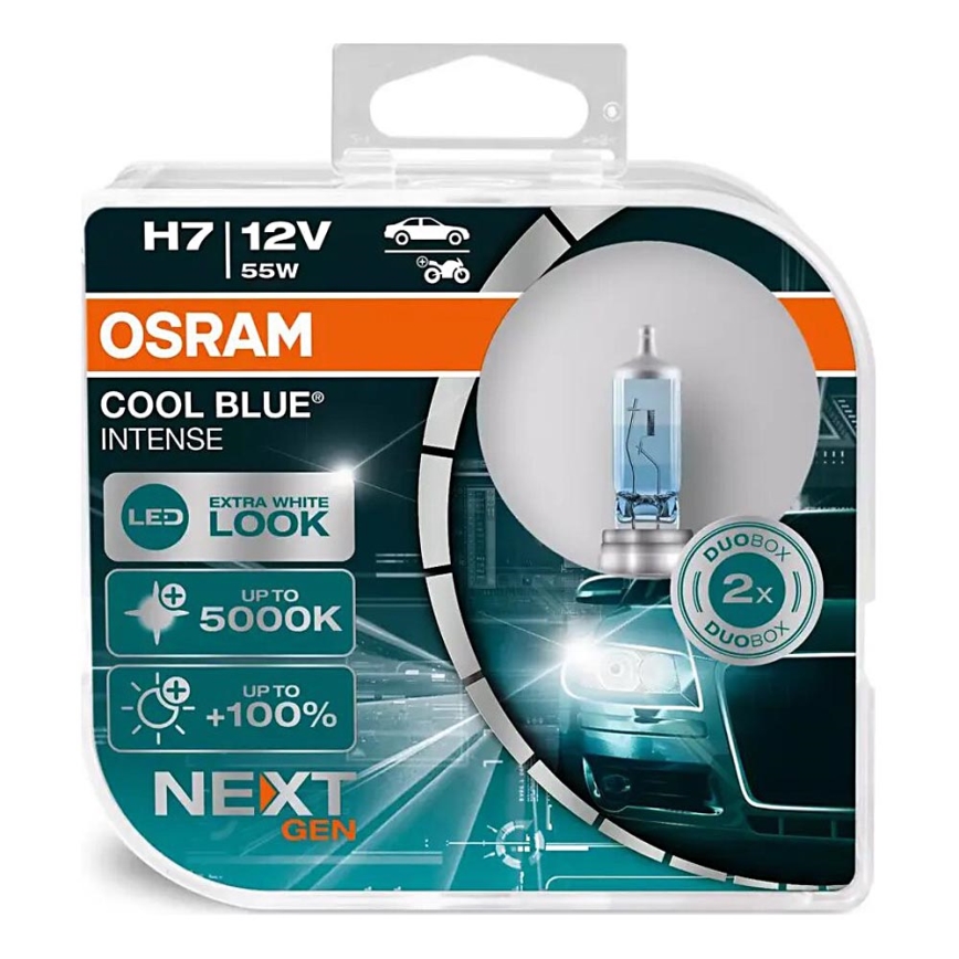 CONJUNTO 2x Lâmpadas de carro COOL AZUL H7 PX26d/55W/12V 5000K - Osram