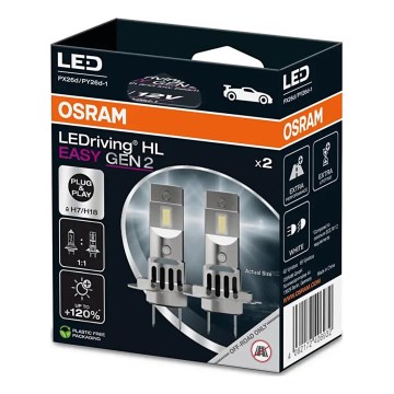 CONJUNTO 2x Lâmpadas de carro LED EASY GEN H7 PX26d/16W/12V 6500K - Osram