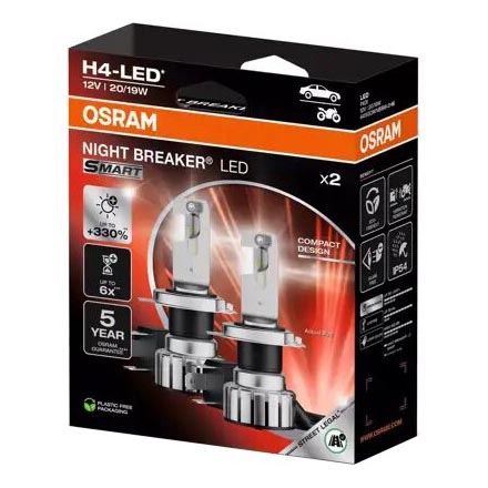 CONJUNTO 2x Lâmpadas de carro LED NIGHT BREAKER H4 P43t/20/19W/12V - Osram