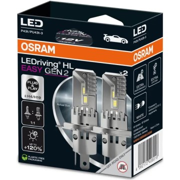 CONJUNTO 2x Lâmpadas de carro LEDriving H4/H19 P43t/PU43T-3/25W/12V 6500K - Osram