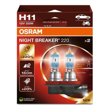CONJUNTO 2x Lâmpadas de carro NIGHT BREAKER H11 PGJ19-2/55W/12V - Osram