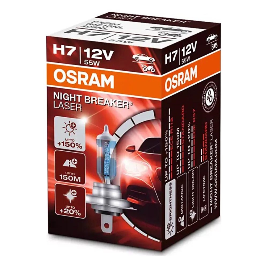 CONJUNTO 2x Lâmpadas de carro NIGHT BREAKER H7 PX26d/55W/12V - Osram