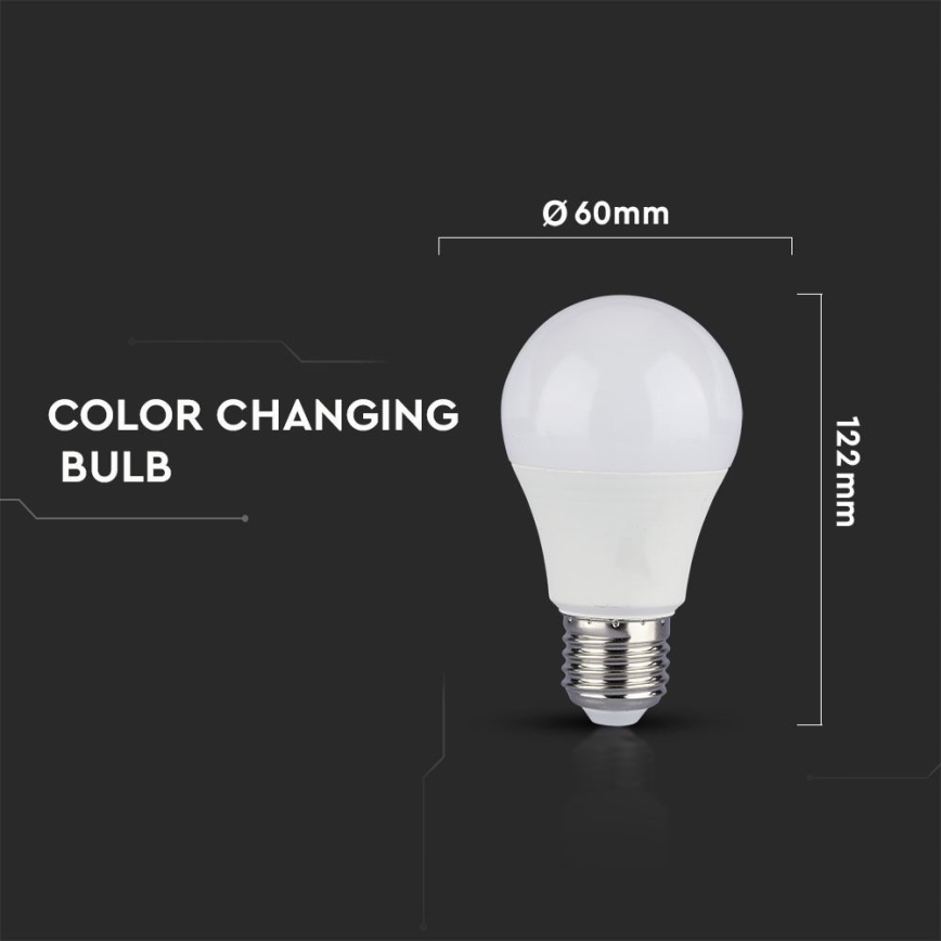 CONJUNTO 2x Lâmpadas LED A60 E27/9W/230V 3000/4000/6400K