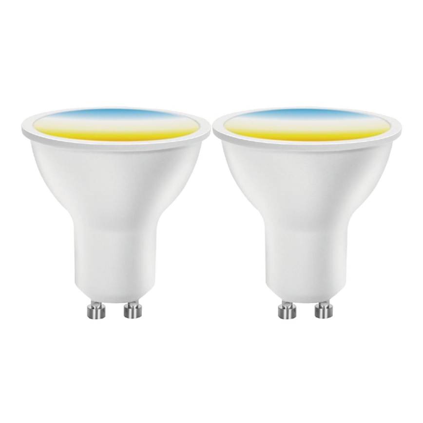 CONJUNTO 2x Lâmpadas LED com regulação MESH Inteligente GU10/6,5W/230V 2700-6500K + comando - Aigostar