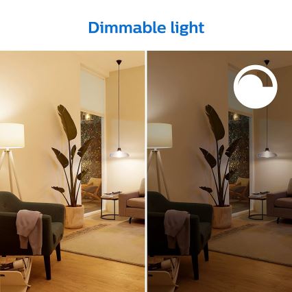 CONJUNTO 2x Lâmpadas LED com regulação Philips A60 E27/8W/230V Wi-Fi