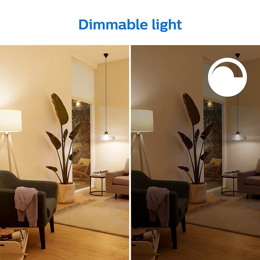 CONJUNTO 2x Lâmpadas LED com regulação Philips A60 E27/8W/230V Wi-Fi