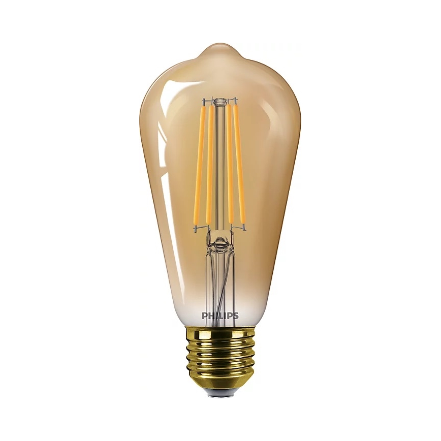 CONJUNTO 2x Lâmpadas LED com regulação VINTAGE Philips ST64 E27/4,2W/230V 2200K
