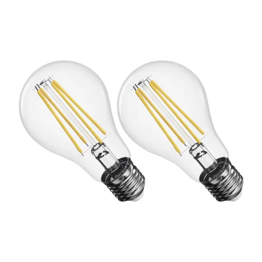 CONJUNTO 2x Lâmpadas LED FILAMENT A60 E27/5,9W/230V 2700K