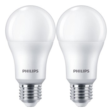 CONJUNTO 2x Lâmpadas LED Philips A67 E27/13W/230V 4000K