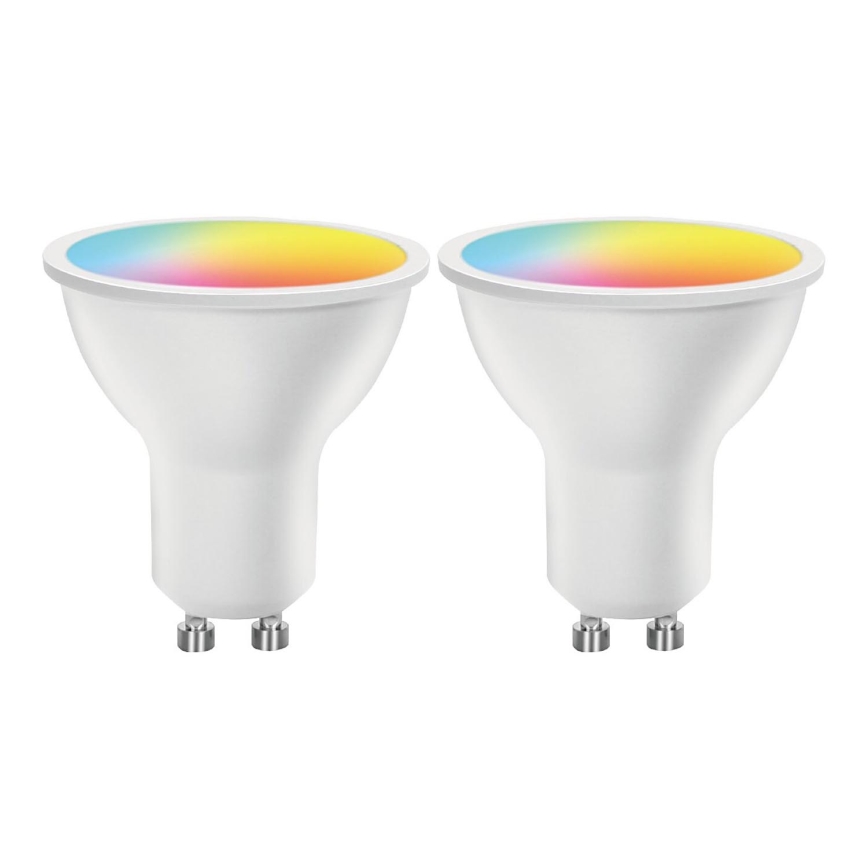 CONJUNTO 2x Lâmpadas LED RGBW com regulação MESH Inteligente GU10/6,5W/230V 2700-6500K - Aigostar