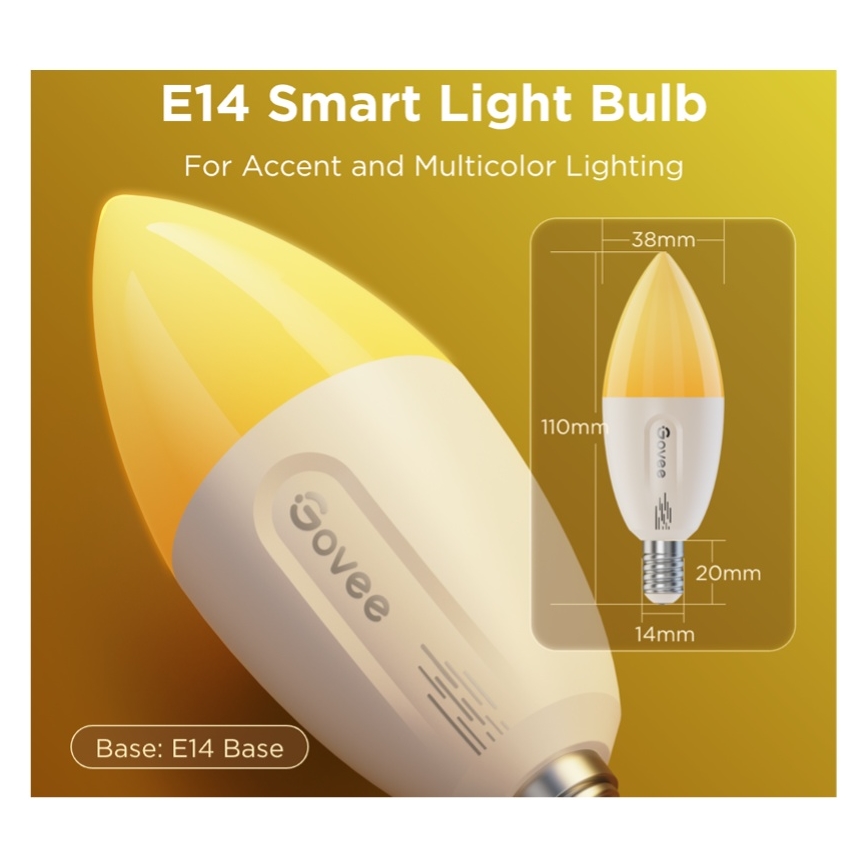 CONJUNTO 2x Lâmpadas LED RGBWW com regulação E14/5W/230V 2700-6500K Wi-Fi - Govee
