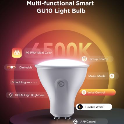 CONJUNTO 2x Lâmpadas LED RGBWW com regulação GU10/4,8W/230V 2700-6500K Wi-Fi - Govee