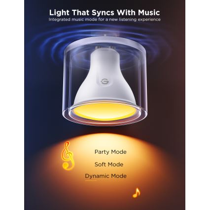 CONJUNTO 2x Lâmpadas LED RGBWW com regulação GU10/4,8W/230V 2700-6500K Wi-Fi - Govee