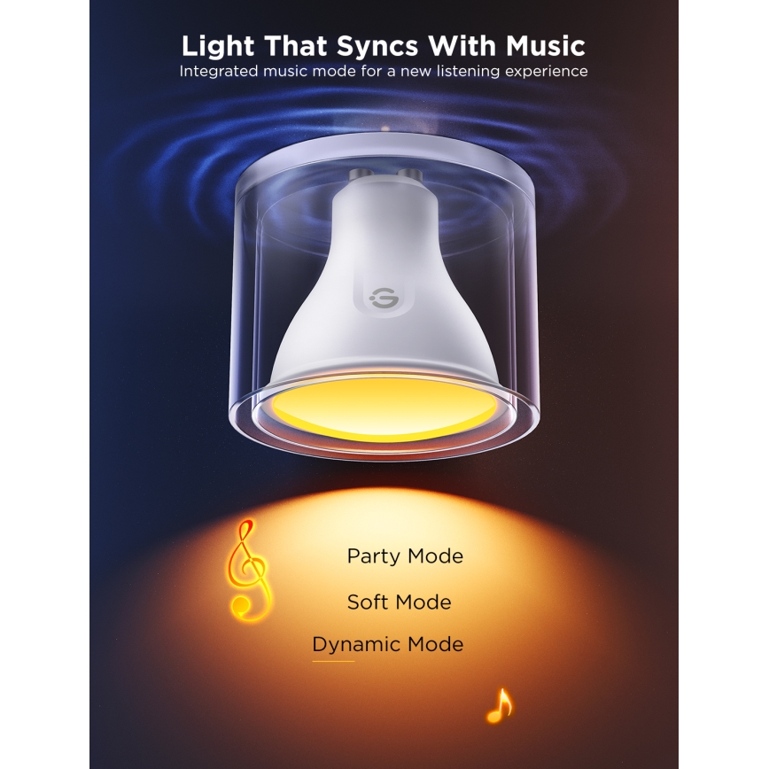 CONJUNTO 2x Lâmpadas LED RGBWW com regulação GU10/4,8W/230V 2700-6500K Wi-Fi - Govee