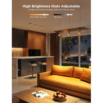 CONJUNTO 2x Lâmpadas LED RGBWW com regulação GU10/4,8W/230V 2700-6500K Wi-Fi - Govee