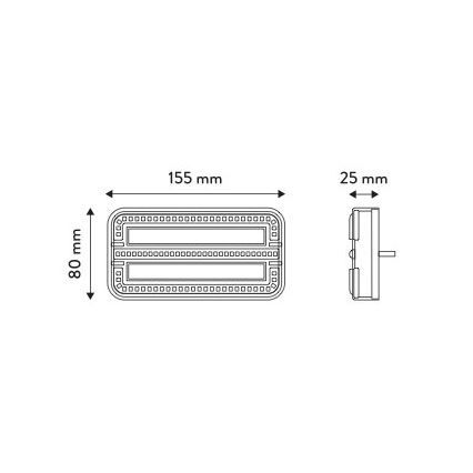 CONJUNTO 2x Luzes LED  de reboque com pisca-pisca dinâmico LED/12-24V IP65