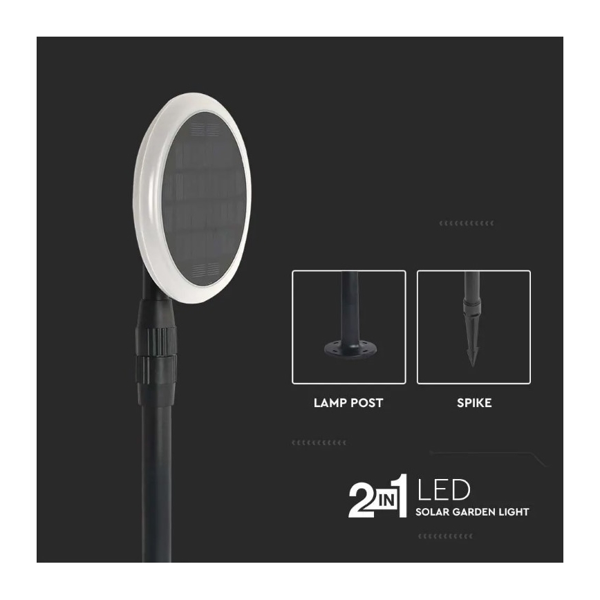 CONJUNTO 2xLuzes LED solares ajustáveis GARDEN LED/3W/5V 42-80 cm 4000K IP65
