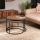 CONJUNTO 2x Mesa de apoio TAMBUR preto/castanho