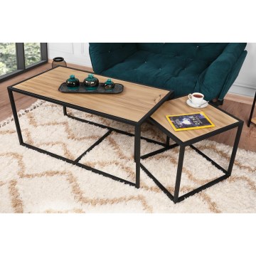 CONJUNTO 2x Mesa de centro ATLANTIS castanho/preto