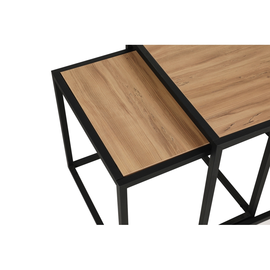 CONJUNTO 2x Mesa de centro ATLANTIS castanho/preto