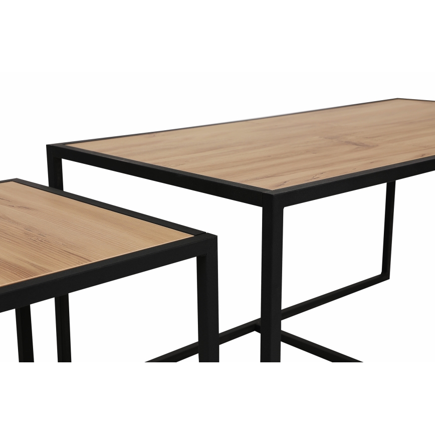 CONJUNTO 2x Mesa de centro ATLANTIS castanho/preto