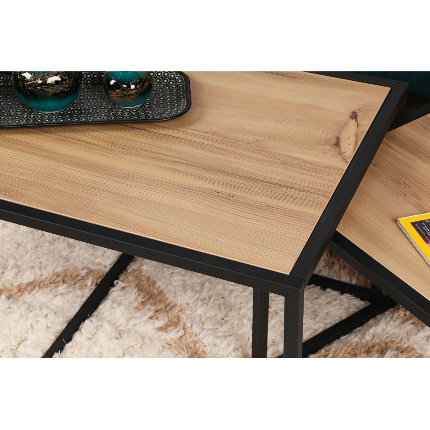 CONJUNTO 2x Mesa de centro ATLANTIS castanho/preto