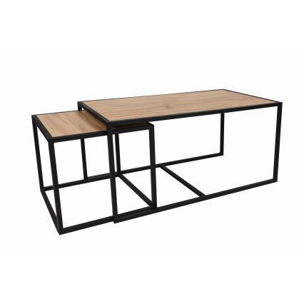 CONJUNTO 2x Mesa de centro ATLANTIS castanho/preto