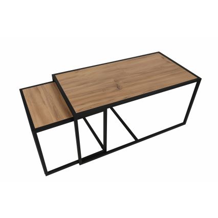 CONJUNTO 2x Mesa de centro ATLANTIS castanho/preto