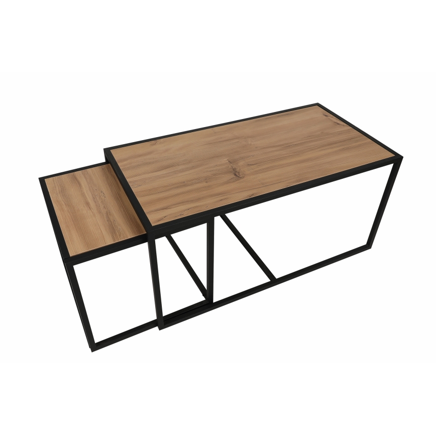 CONJUNTO 2x Mesa de centro ATLANTIS castanho/preto
