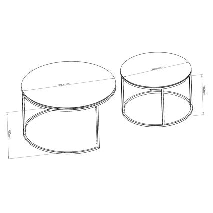 CONJUNTO 2x Mesa de centro BELARUS  preto