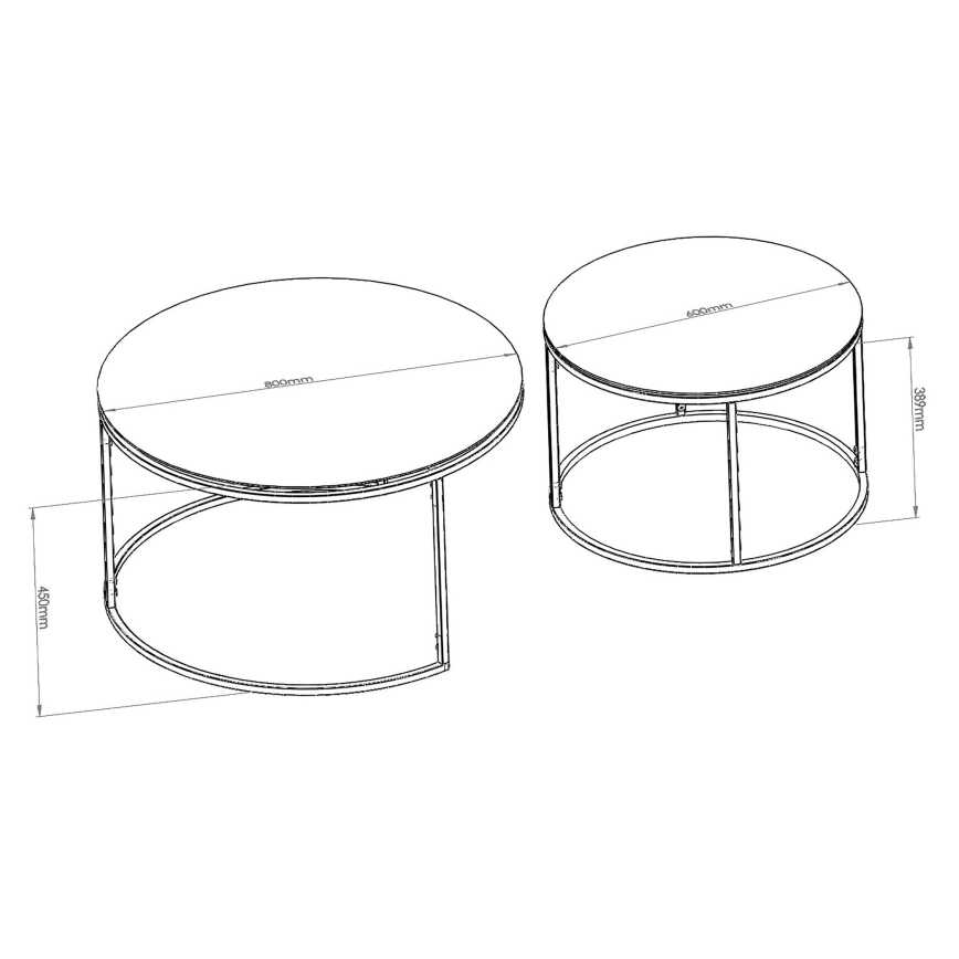 CONJUNTO 2x Mesa de centro BELARUS  preto