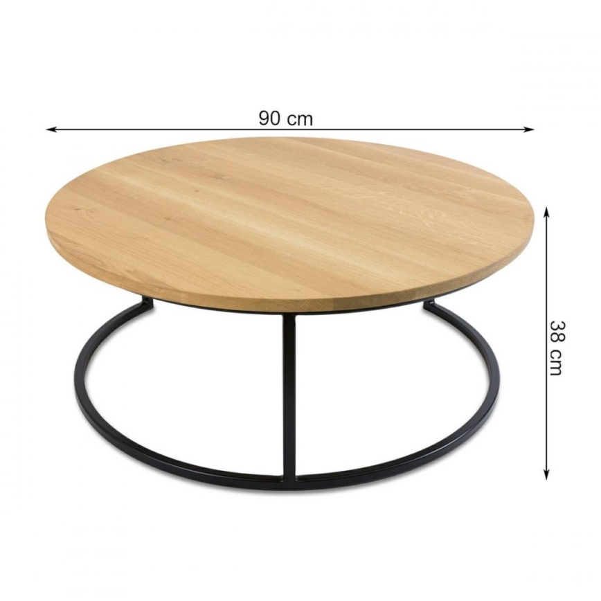 CONJUNTO 2x Mesa de centro OAKLOFT 38x90 cm preto/carvalho
