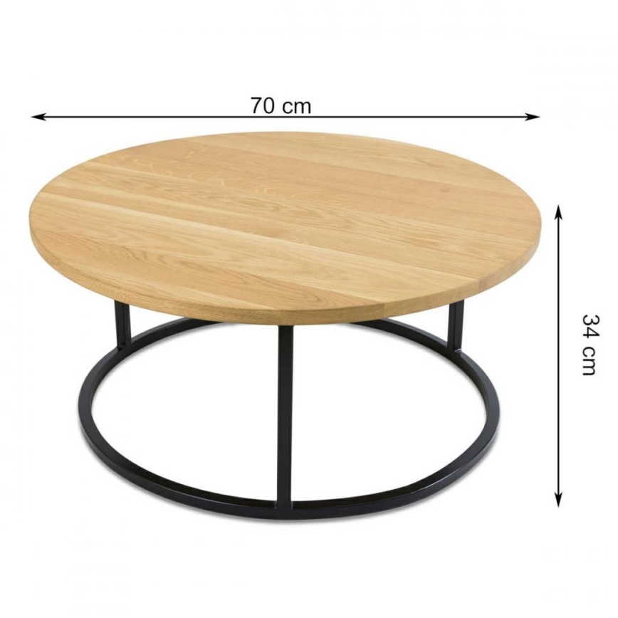CONJUNTO 2x Mesa de centro OAKLOFT 38x90 cm preto/carvalho